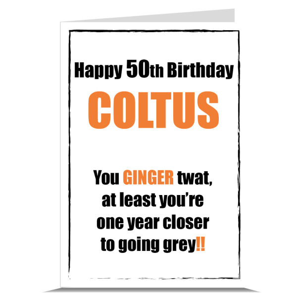 Ginger Twat Personalised Birthday Card