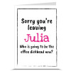 Office Dickhead Personalised Leaving Card - Available in 7 Colours