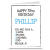 Describe You COCK Personalised Birthday Card - Blue