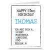 Describe You DICK Personalised Birthday Card - Blue