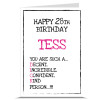 Describe You DICK Personalised Birthday Card - Pink