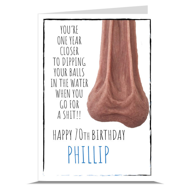 Dipping Bollocks Personalised Birthday Card