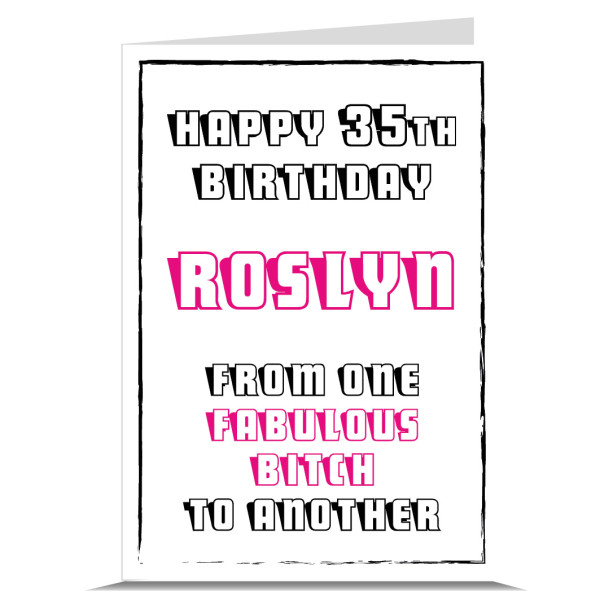 Fabulous Bitch Personalised Birthday Card