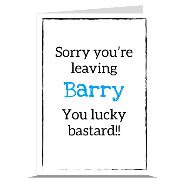 Lucky Bastard Personalised Leaving Card