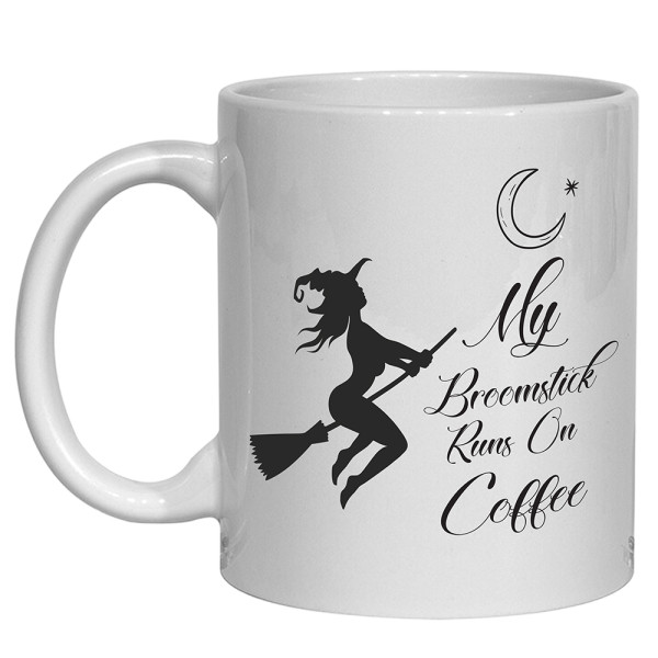 Broomstick Runs On Coffee Mug
