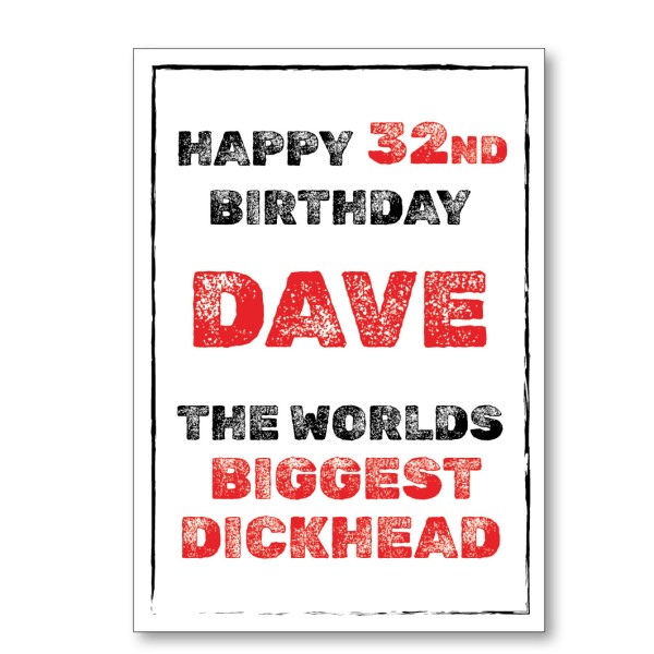 Worlds Biggest Dickhead Personalised Birthday Card