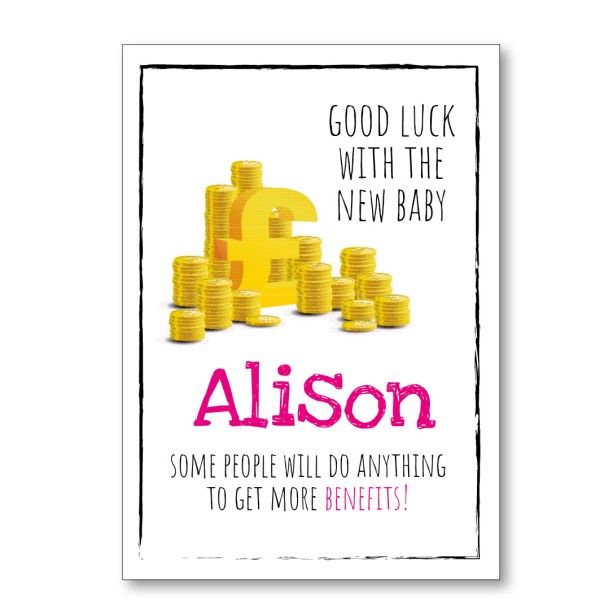 New Baby Benefits Personalised Baby Shower Maternity Leave Card