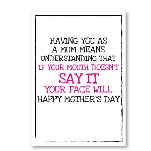 Mother's Day If Your Mouth Doesn't Say It Card