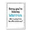 Office Bitch Personalised Leaving Card - Available in 7 Colours