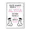 Dick With A Degree Personalised Card - Pink