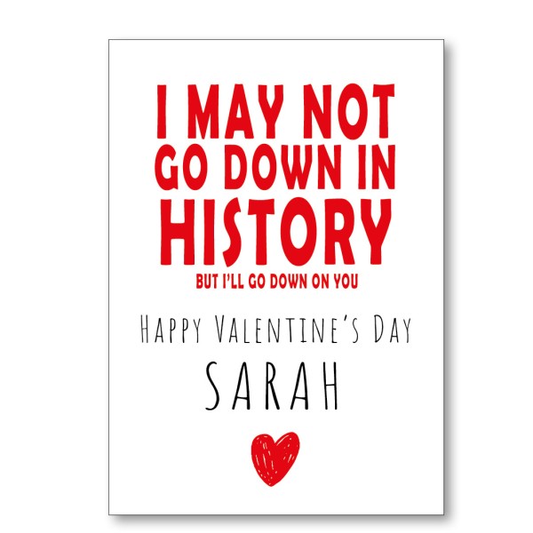 Down In History Valentine's Card