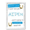 Good Luck You're Going To Fucking Need It Horse Shoe Personalised Card - Blue
