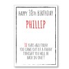Tonight You'll Be Back In A Fanny Personalised Birthday Card