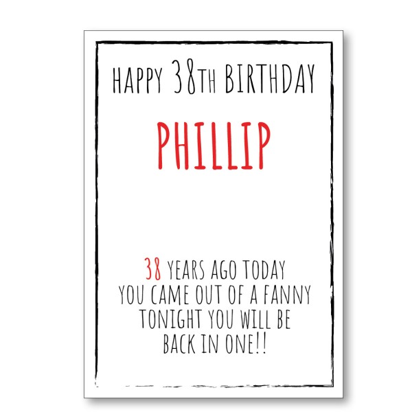 Tonight You'll Be Back In A Fanny Personalised Birthday Card