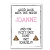 Don't Shit Yourself Personalised Baby Shower Maternity Leave Card