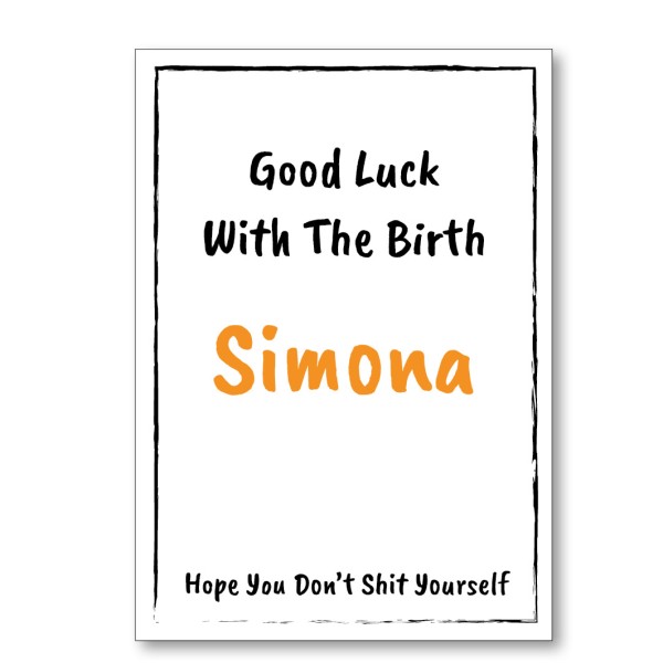 Hope You Don't Shit Yourself Personalised Baby Shower Maternity Leave Card