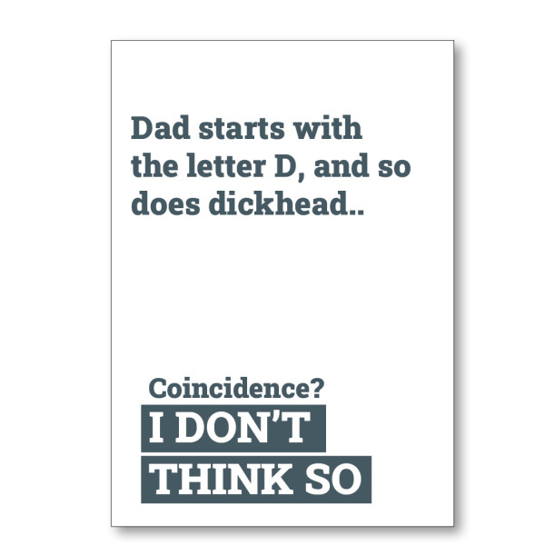 Father's Day Dad Starts With D Card