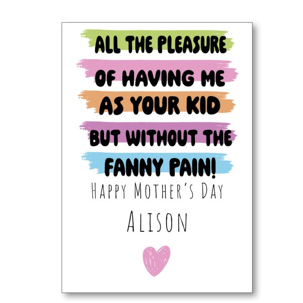 Step Mum Fanny Pain Mother's Day Card