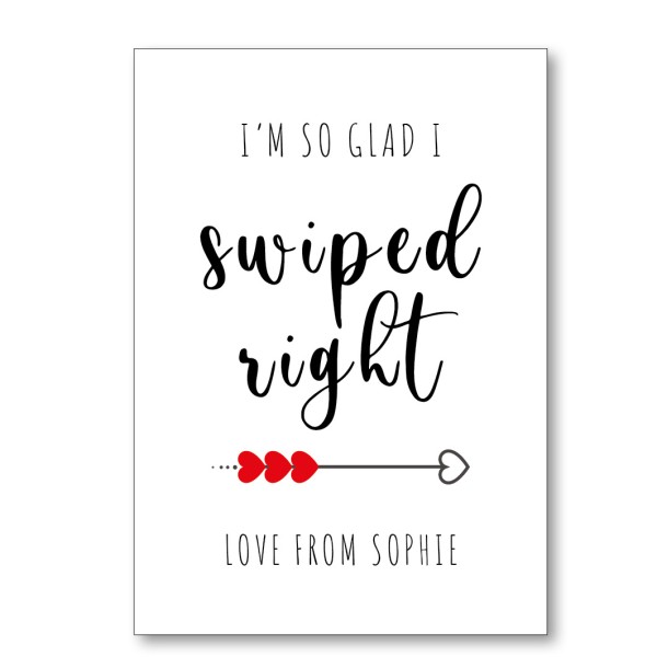 Swiped Right Valentine's Card