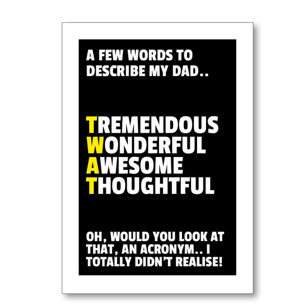 Father's Day Acronym Twat Card