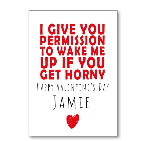 Wake Me If Horny Valentine's Card