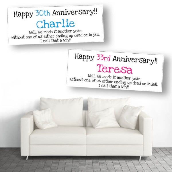 Another Year Personalised Anniversary Banners