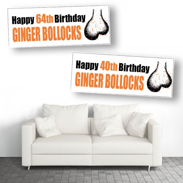 Ginger Bollocks Personalised Birthday Banners