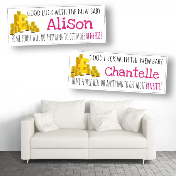 New Baby Benefits Personalised Baby Shower Maternity Leave Banners