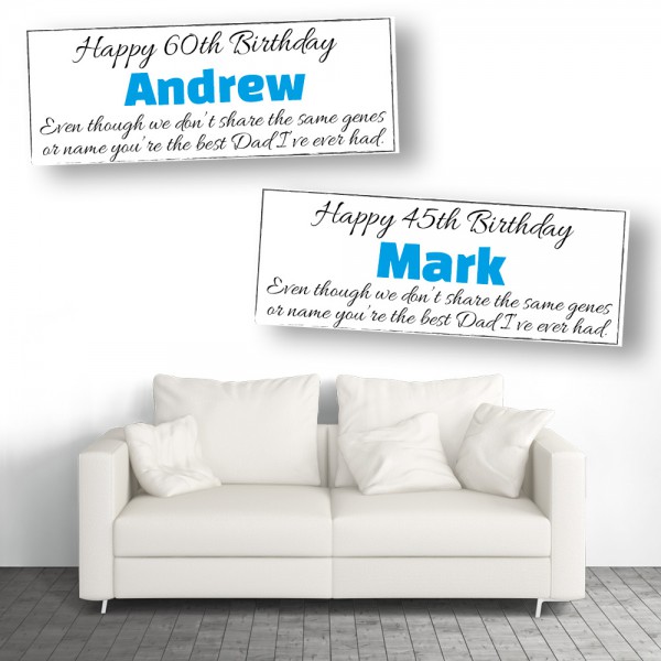 Step Dad - Best Dad Genes Personalised Birthday Banners