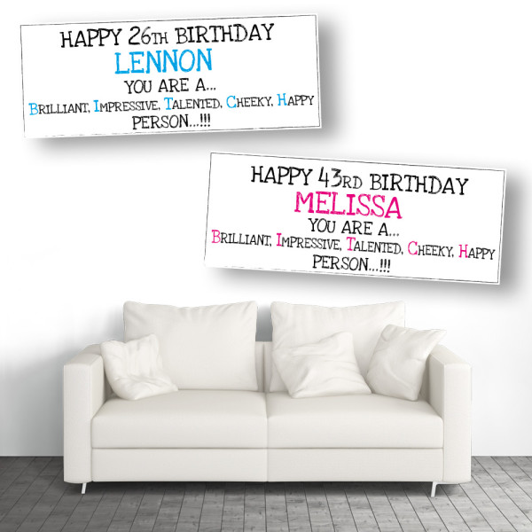 Describe You BITCH Personalised Birthday Banners