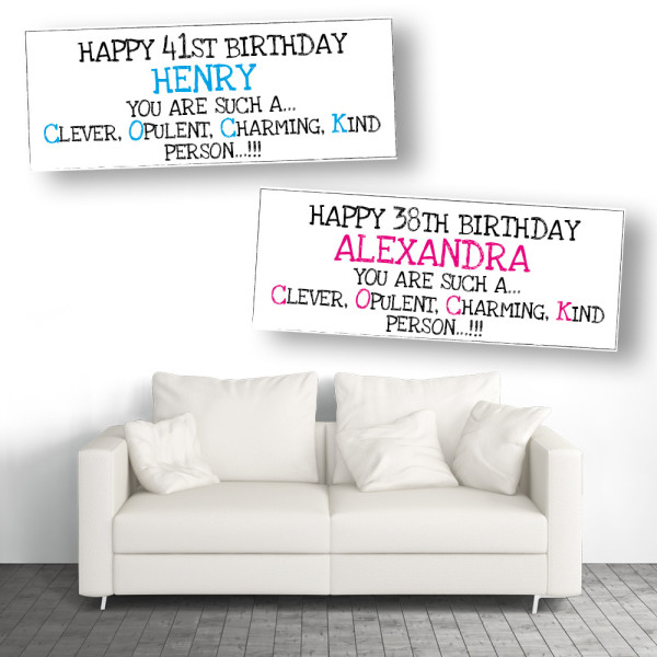 Describe You COCK Personalised Birthday Banners