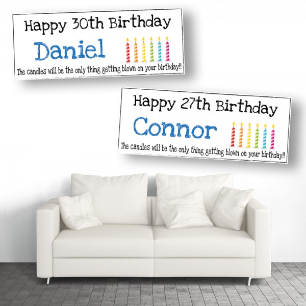 Candles Blown Only Personalised Birthday Banners