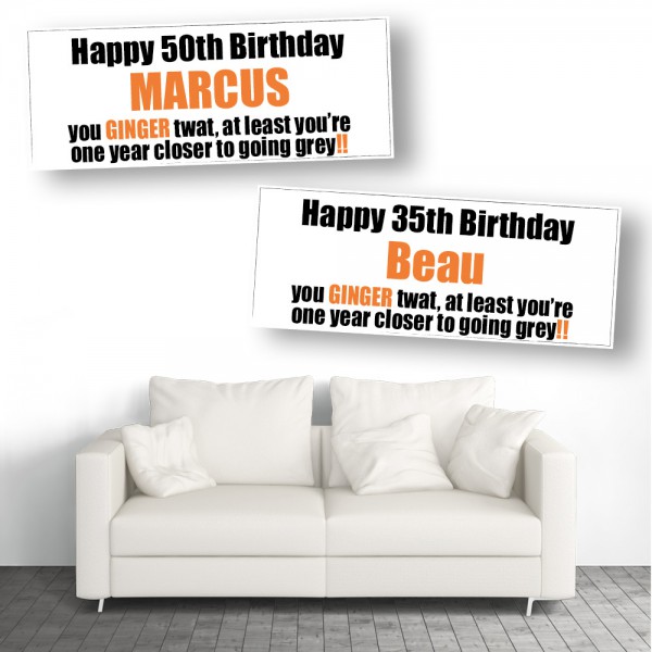 Ginger Twat Personalised Birthday Banners