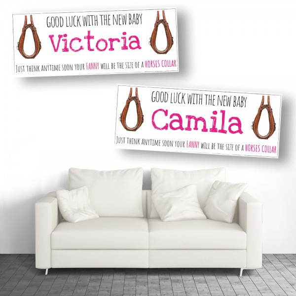New Baby Horses Collar Personalised Baby Shower Maternity Leave Banners