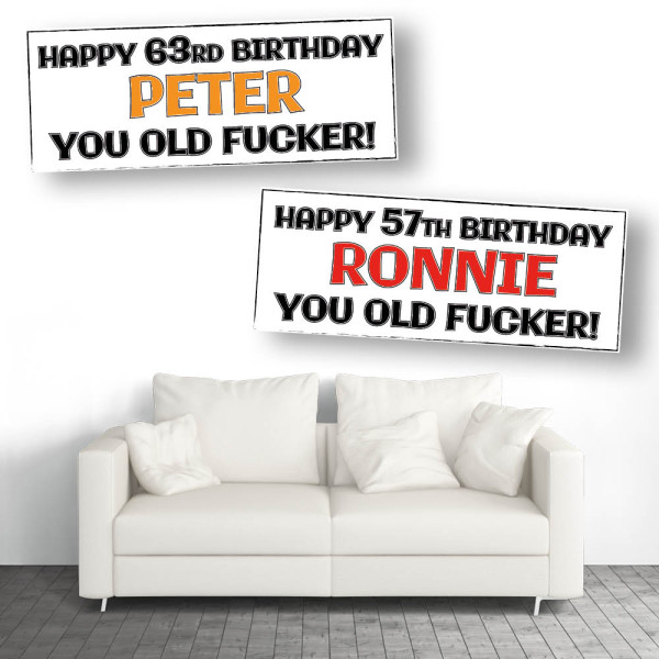 Old Fucker Personalised Birthday Banners