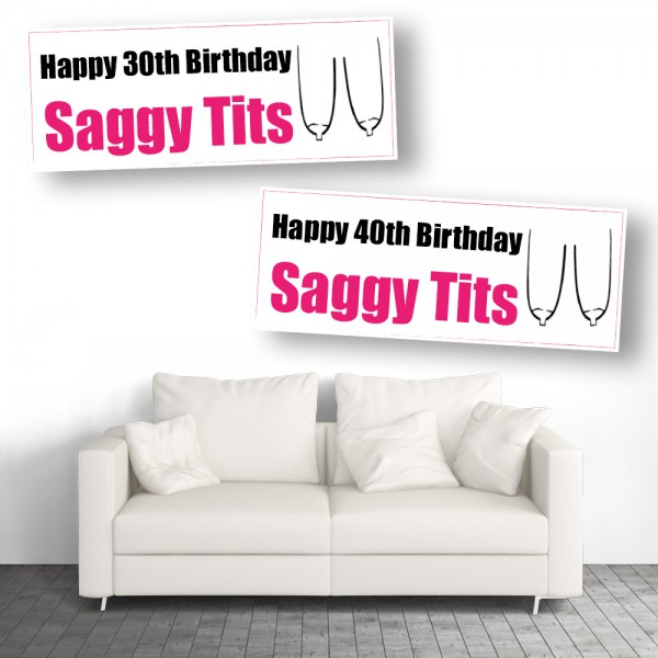 Saggy Tits Personalised Birthday Banners