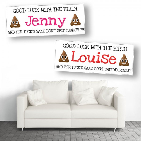 Don't Shit Yourself Personalised Baby Shower Maternity Leave Banners