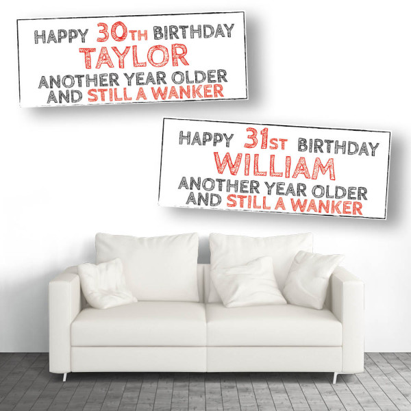 Still A Wanker Personalised Birthday Banners