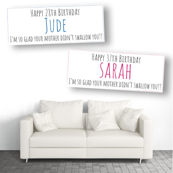 Swallow You Personalised Birthday Banners